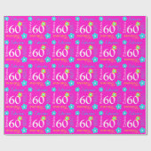 Vloeiend gepersonaliseerd naamtijdperk 60e verjaar cadeaupapier (Vlak)