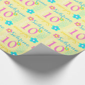 Vloeiend gepersonaliseerde naamleeftijd 10e verjaa cadeaupapier (Hoek)