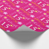 Vloeiend gepersonaliseerde naamleeftijd 15e verjaa cadeaupapier (Hoek)