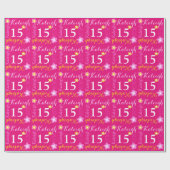 Vloeiend gepersonaliseerde naamleeftijd 15e verjaa cadeaupapier (Vlak)