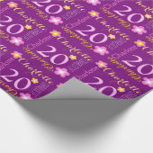 Vloeiend gepersonaliseerde naamleeftijd 20e verjaa cadeaupapier (Hoek)
