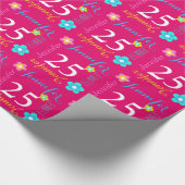 Vloeiend gepersonaliseerde naamleeftijd 25e verjaa cadeaupapier (Hoek)