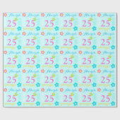 Vloeiend gepersonaliseerde naamleeftijd 25e verjaa cadeaupapier (Vlak)