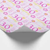 Vloeiend gepersonaliseerde naamleeftijd 30e verjaa cadeaupapier (Hoek)