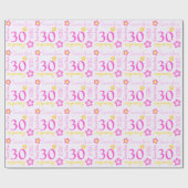 Vloeiend gepersonaliseerde naamleeftijd 30e verjaa cadeaupapier (Vlak)