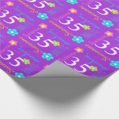 Vloeiend gepersonaliseerde naamleeftijd 35e verjaa cadeaupapier (Hoek)