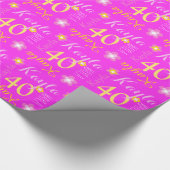 Vloeiend gepersonaliseerde naamleeftijd 40e verjaa cadeaupapier (Hoek)