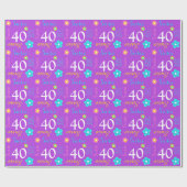 Vloeiend gepersonaliseerde naamleeftijd 40e verjaa cadeaupapier (Vlak)