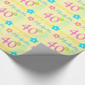 Vloeiend gepersonaliseerde naamleeftijd 40e verjaa cadeaupapier (Hoek)