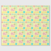 Vloeiend gepersonaliseerde naamleeftijd 40e verjaa cadeaupapier (Vlak)