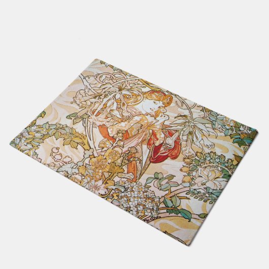 Vloeiend godin Art Nouveau Artwork van Alfonen vee Deurmat (Schuin)