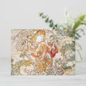 Vloeiend godin Art Nouveau Artwork van Alfonen vee Kaart (Staand voorkant)