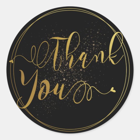 Vloeiend goud en zwart bedankt Etiket (Voorkant)
