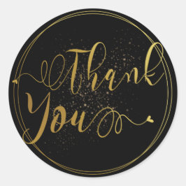 Vloeiend goud en zwart bedankt Etiket