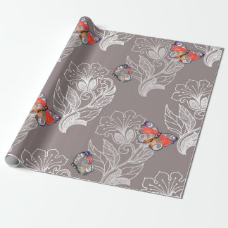 Vloeiend grafisch en vlinder, waterverf, patroon cadeaupapier