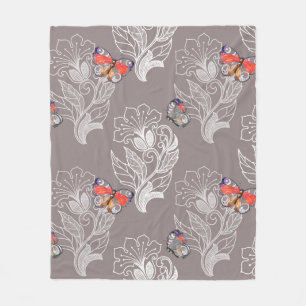 Vloeiend grafisch en vlinder, waterverf, patroon fleece deken