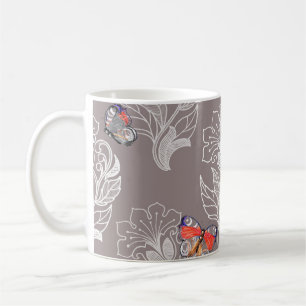 Vloeiend grafisch en vlinder, waterverf, patroon koffiemok