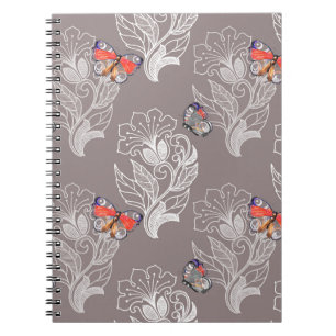Vloeiend grafisch en vlinder, waterverf, patroon notitieboek