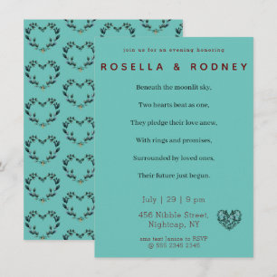 Vloeiend hart Verloving Kaart