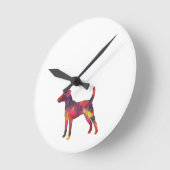 Vloeiend Hondenras van de Fox Terrier Geo Silhouet Ronde Klok (Hoek)