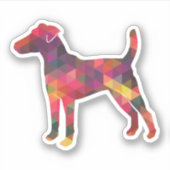 Vloeiend Hondenras van de Fox Terrier Geo Silhouet Sticker (Voorkant)