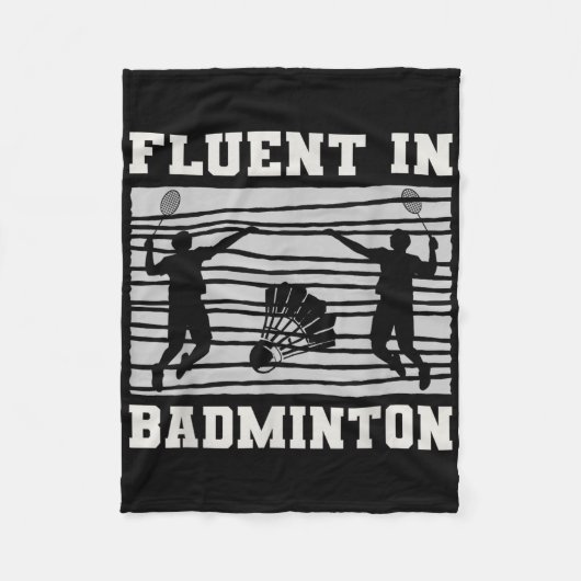 Vloeiend in badminton shuttle rackets plezier fleece deken (Voorkant)