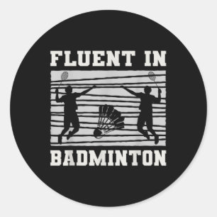 Vloeiend in badminton shuttle rackets plezier ronde sticker