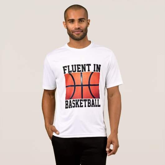 Vloeiend in Basketbal Grappig Basketbal T-shirt (Voorkant volledig)