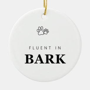 Vloeiend in blaffen Funny hondliefhebber Pootafdru Keramisch Ornament