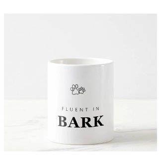 Vloeiend in blaffende grappige hondenliefhebber po koffiemok