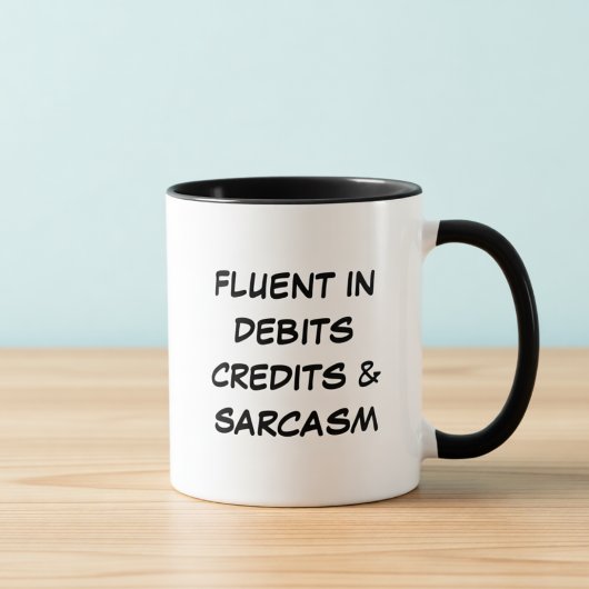 Vloeiend in debiteringen Fun mug voor accountants Mok