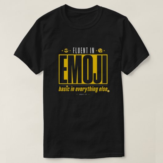 Vloeiend in Emoji Basic in Alles Behalve T-shirt | (Design voorkant)