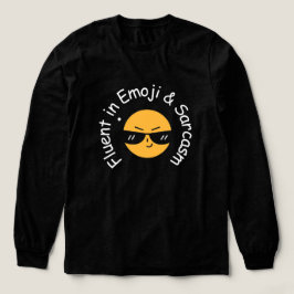 "Vloeiend in emoji en sarcasme" Grappige vrouwen Tri-Blend Shirt