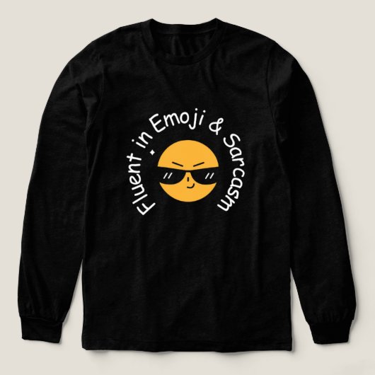 "Vloeiend in emoji en sarcasme" Grappige vrouwen Tri-Blend Shirt (Voorkant)