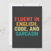 Vloeiend in Engelse code en sarcasme Funny Coding Kaart (Voorkant)