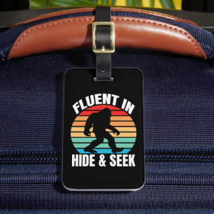 Vloeiend in Hide and Seek Funny Bigfoot Bagagelabel