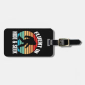 Vloeiend in Hide and Seek Funny Bigfoot Bagagelabel (Voorkant horizontaal)