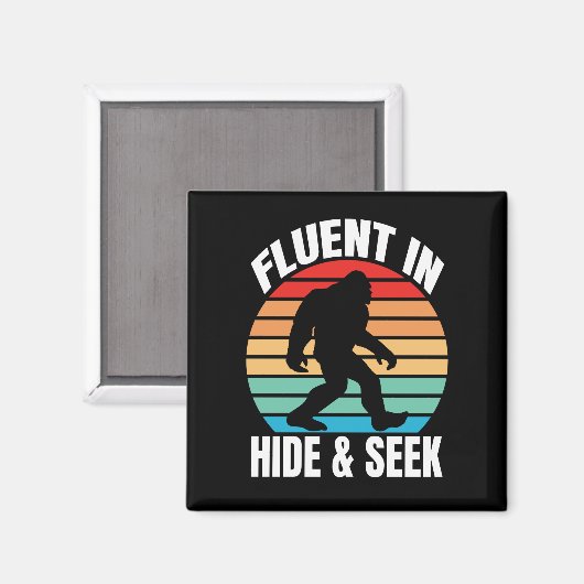 Vloeiend in Hide and Seek Funny Bigfoot Magneet (Voorkant / Achterkant)