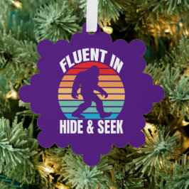 Vloeiend in Hide and Seek Funny Bigfoot Ornament Kaart