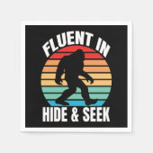 Vloeiend in Hide and Seek Funny Bigfoot Servet (Voorkant)