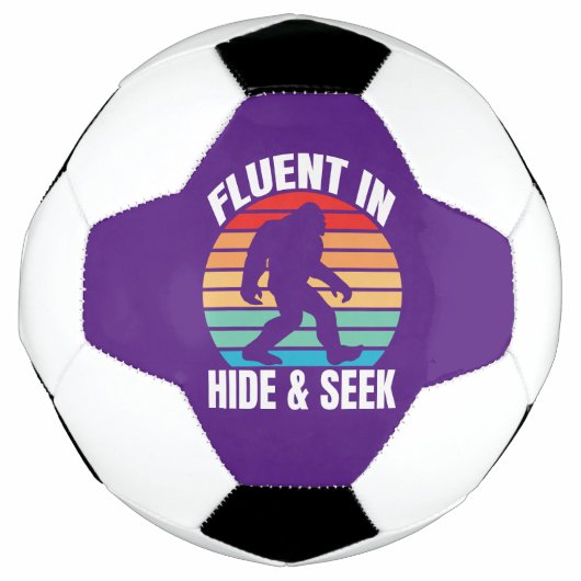 Vloeiend in Hide and Seek Funny Bigfoot Voetbal (Voorkant)