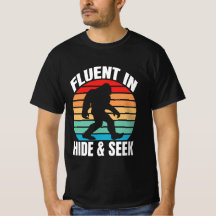 Vloeiend in Hide and Seek Grappig Bigfoot T-shirt