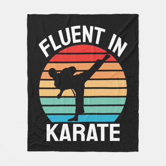 Vloeiend in Karate Grappig Karate Fleece Deken (Voorkant)
