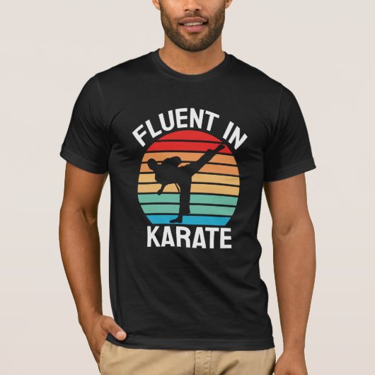 Vloeiend in Karate Grappig Karate T-shirt (Voorkant)