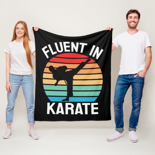 Vloeiend in Karate Grappige Karate Fleece Deken (In situ)
