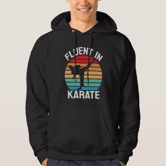 Vloeiend in Karate Grappige Karate Hoodie (Voorkant)