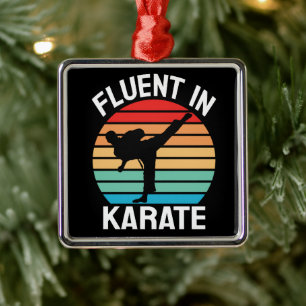 Vloeiend in Karate Grappige Karate Metalen Ornament