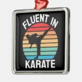 Vloeiend in Karate Grappige Karate Metalen Ornament (Links)