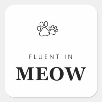 Vloeiend in Meow Grappige Kattenliefhebber Pootafd Vierkante Sticker