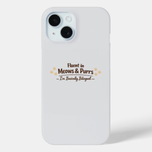 Vloeiend in Miauwen & Spinengeluiden Fun Cat Lover Case-Mate iPhone Case (Achterkant)
